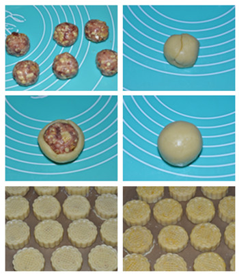 玫瑰果仁双酥月饼步骤13-18